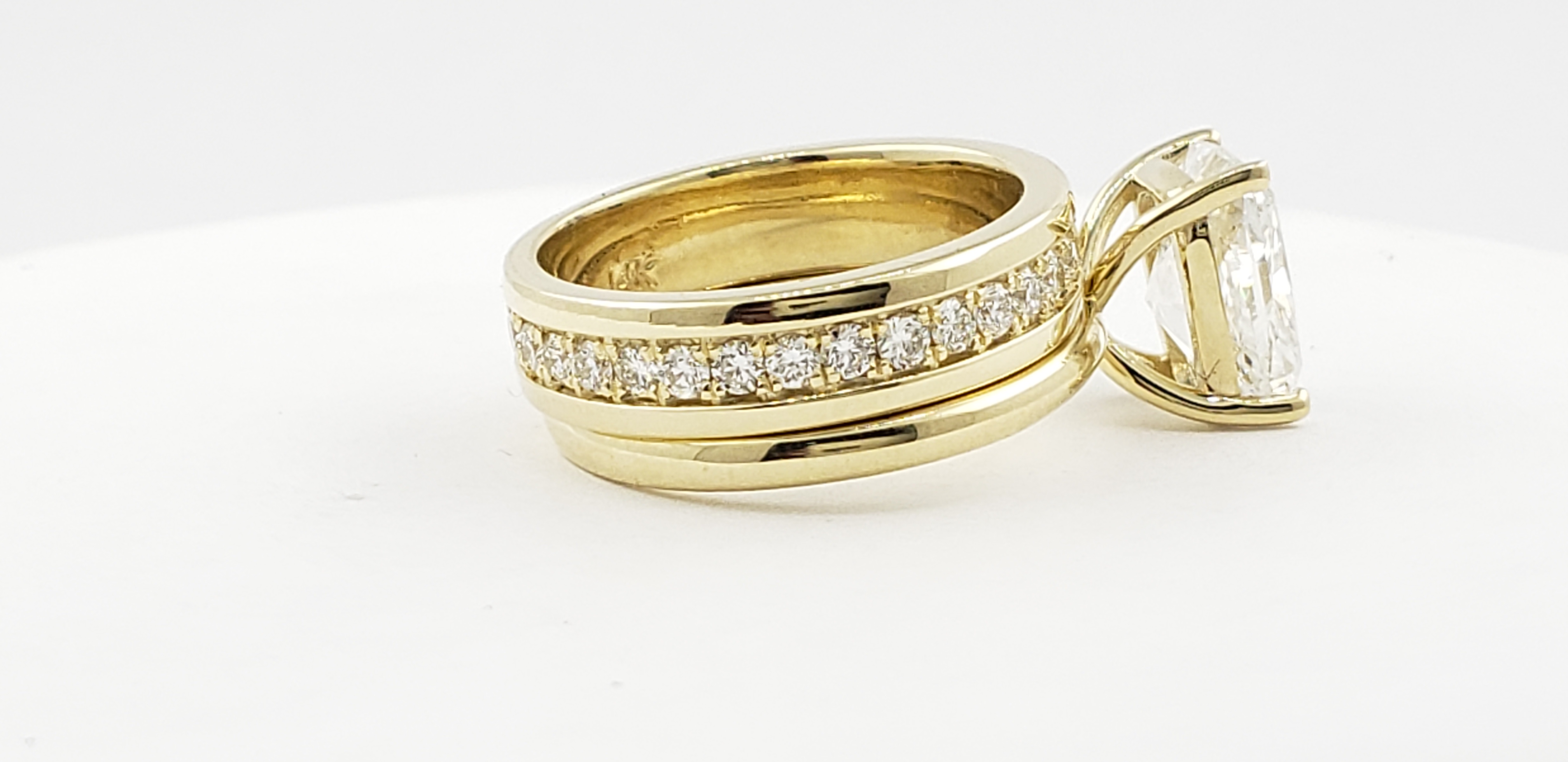 Cushion Cut Bridal Set with Eternity Band